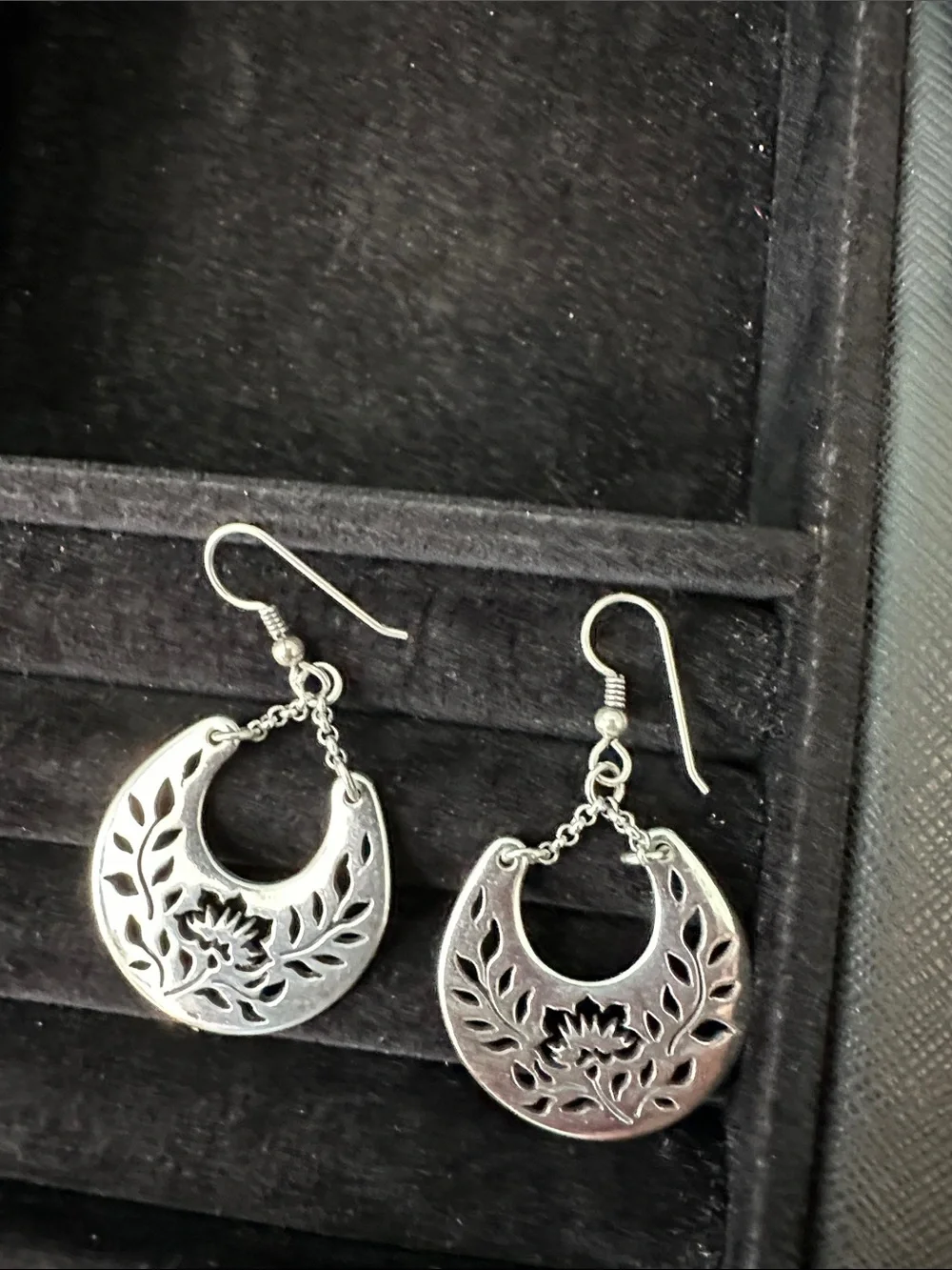 Brighton Silver Filigree Pendant Necklace and Hoop Earrings Set